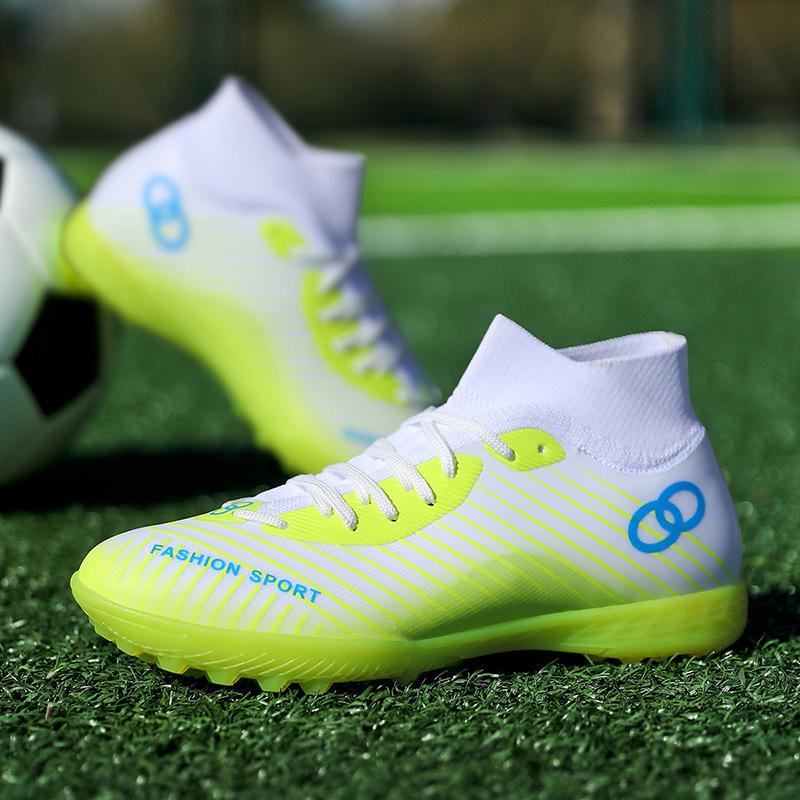 Broken Nail Series New Seamless Fly-woven High-top Football Shoes Youth Adult Sports Outdoor Student Sneakers