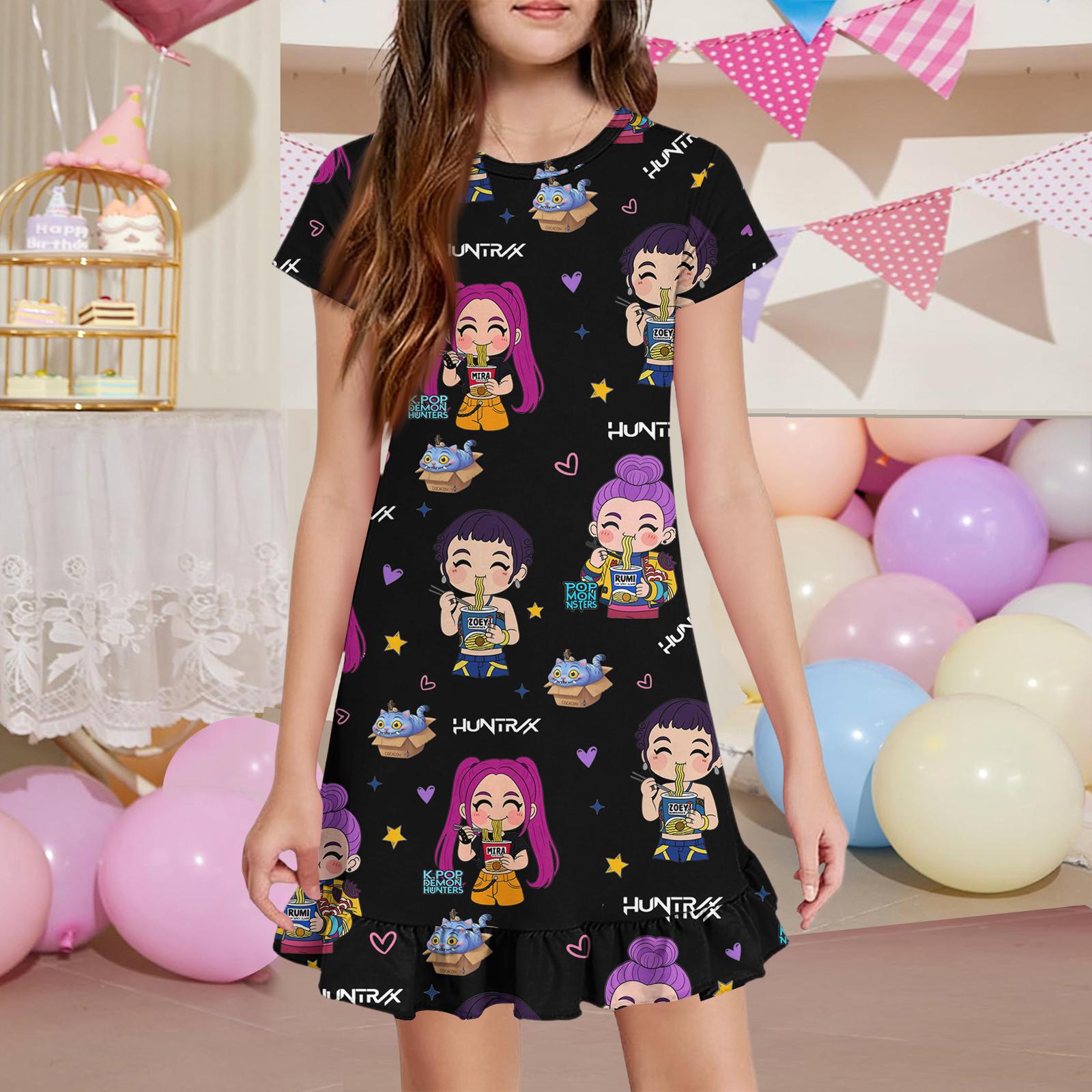 

Girls Pocket Dress - Short Sleeve Loungewear 110 чёрный