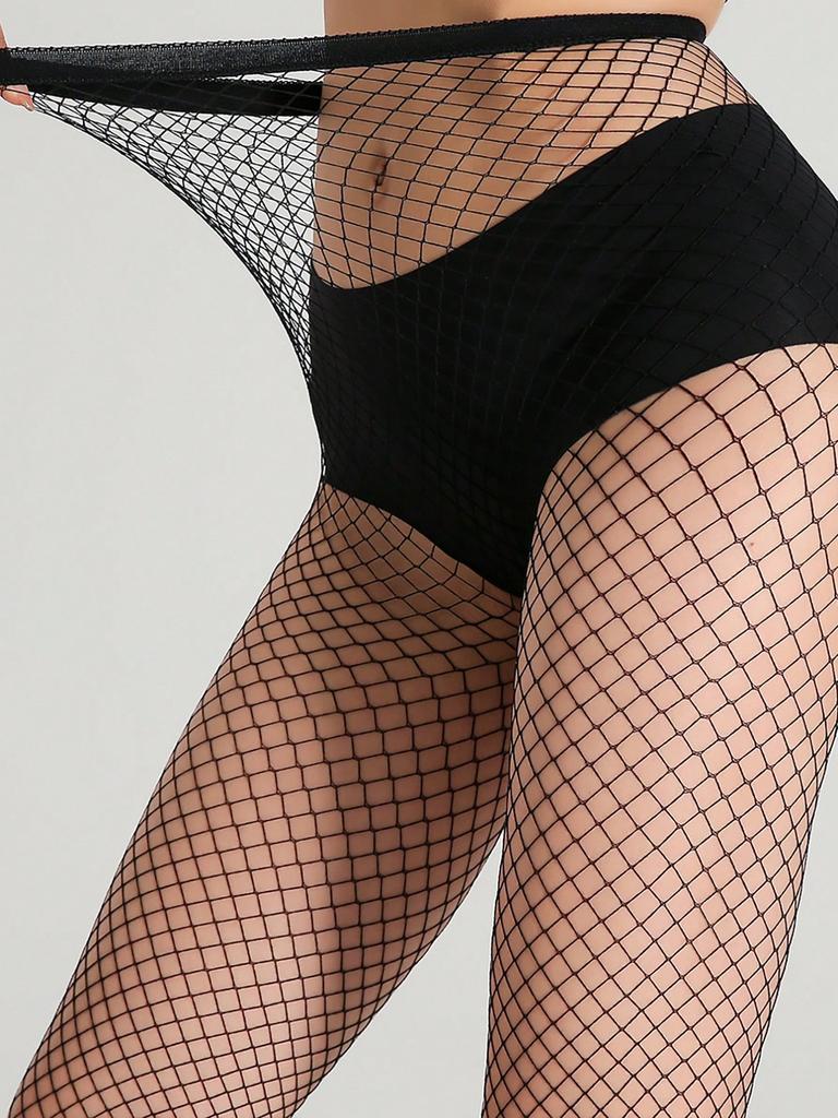 Plus Size Sexy Fishnet Tights Black Mesh Stockings Summer Gothic Lingerie Pantyhose