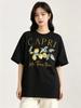 Tricou cu imprimeu litere lămâie, mânecă scurtă, gât rotund, top casual pentru vară, femei, Kawaii Streetwear, tricouri grafice, cămașă vintage cu fructe
