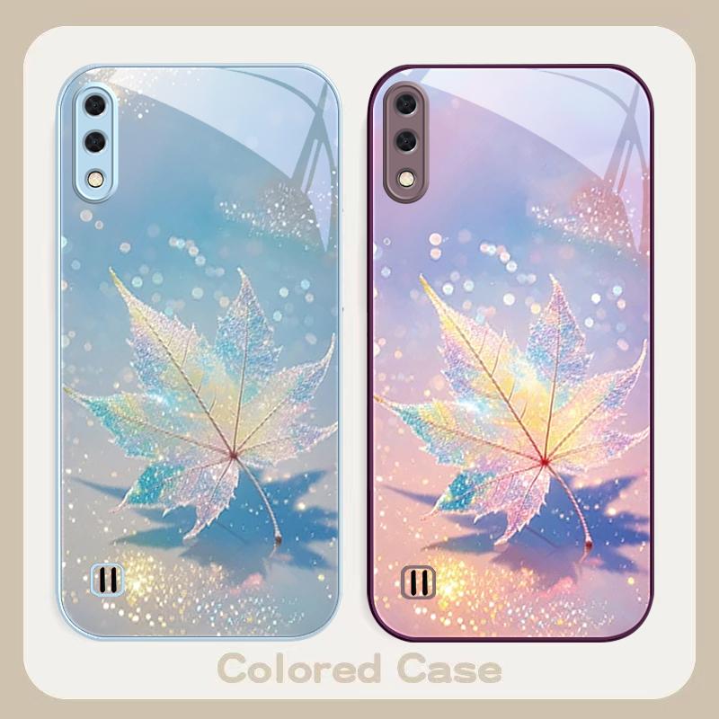 Green Maple Leaf Texture For Samsung A01 A02 03 Core 04 05 06 10 12 13 14 5G 15 16 M02 12 Note 8 9 10 20 glass Ultra phone case