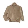 Kids Preppy Solid Embroidered Cardigan Sweater Spring Autumn Unisex Jacket