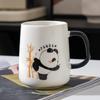 Panda Ceramic Mug with Lid and Spoon - Creative Gift for Home, Office, or Student