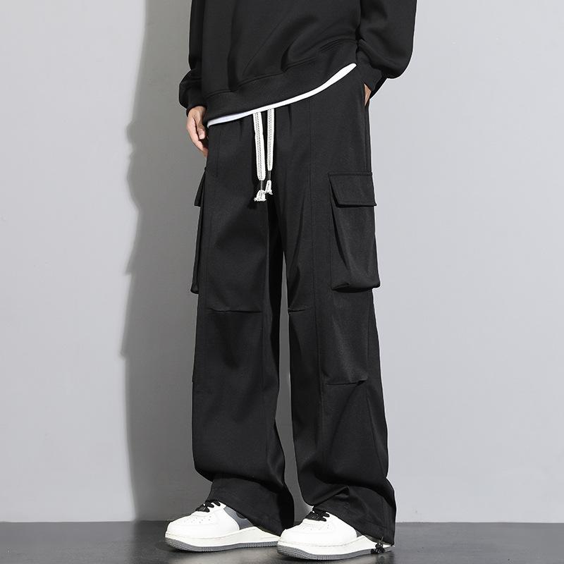 Outdoor spring and autumn new paratrooper shock pants men's loose straight wide-leg casual versatile trousers men