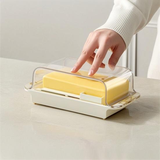 Butter Box Transparent Fresh Preservation Container with Lid And Adjustable Dosage Spoon Design Butter Keeper for Kitchen Refrigerator