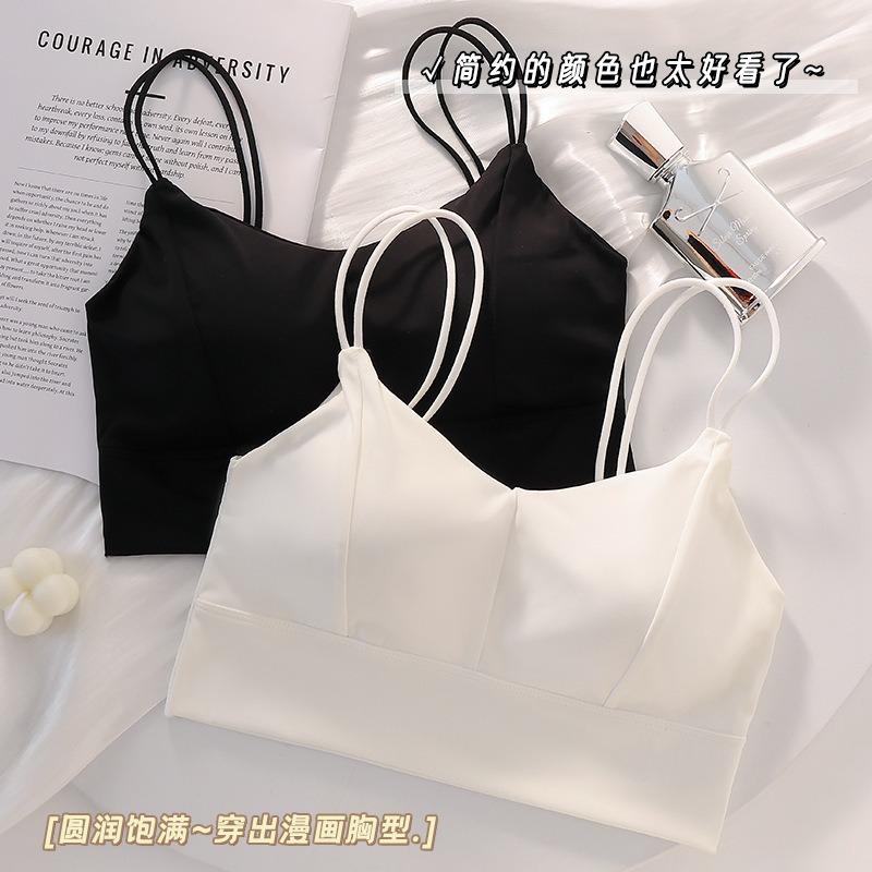 Seamless Beauty Back Thin Strap Wireless Padded Women Bra Camisole Tube Top