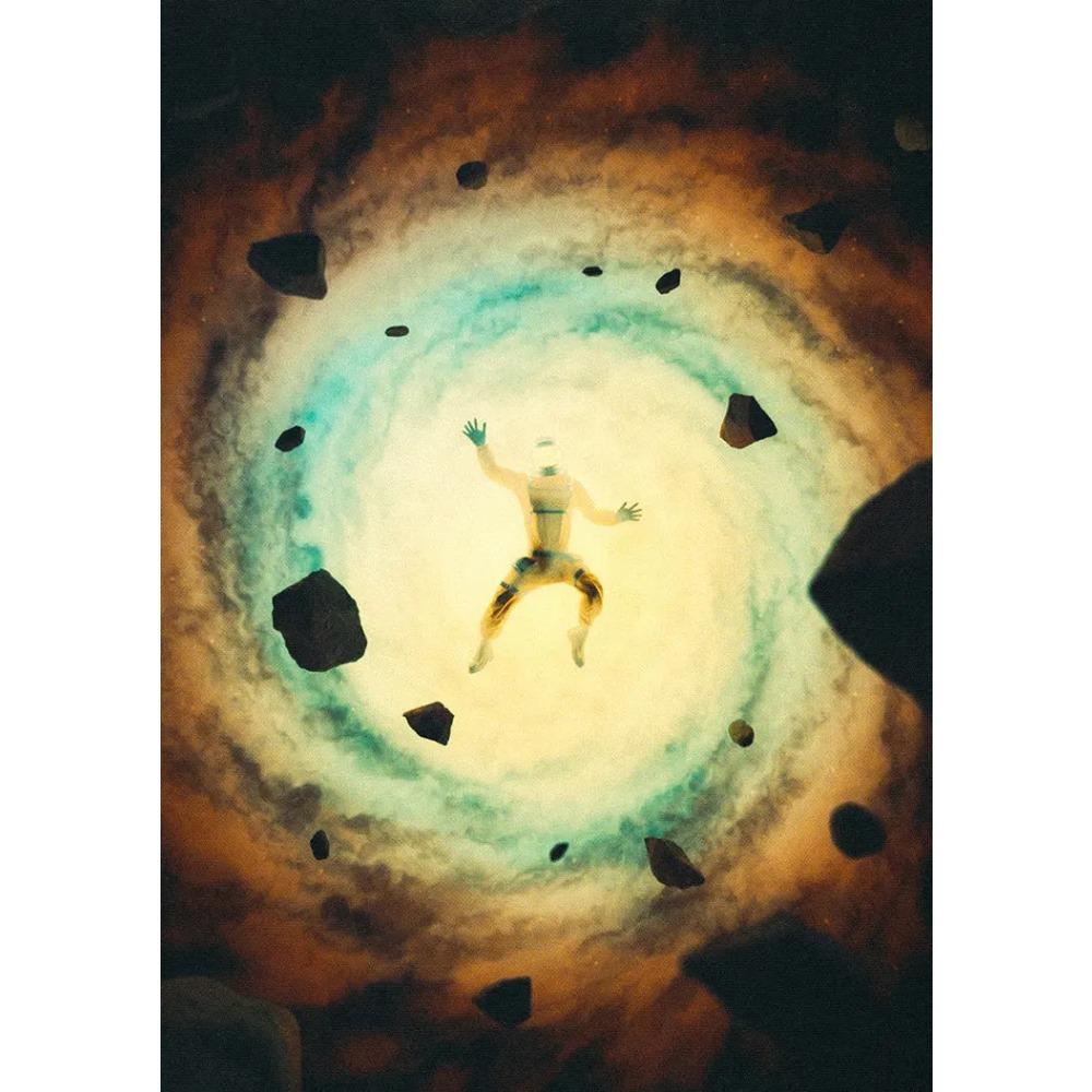 

Space Planet Take Poster Surreal Picture Wall Vintage Canvas Painting Print Living Room Home Decor 21cm×30cm NoFrame