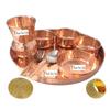 Prisha India Craft Indisches Geschirr, reines Kupfer, Thali-Set, Durchmesser 30,5 cm, traditionelles Tafelservice, 4 Stück