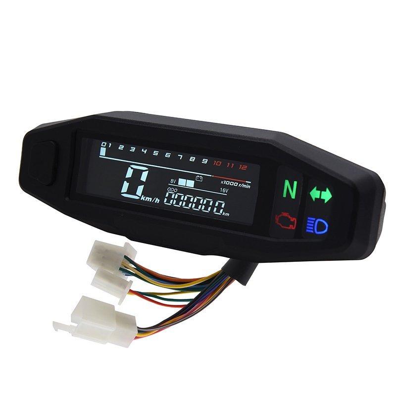Universal Motorcycle Speedometer Oil Gauge Tachometer Digital Meters Instrument Cluster Turn Signal Light Indicator