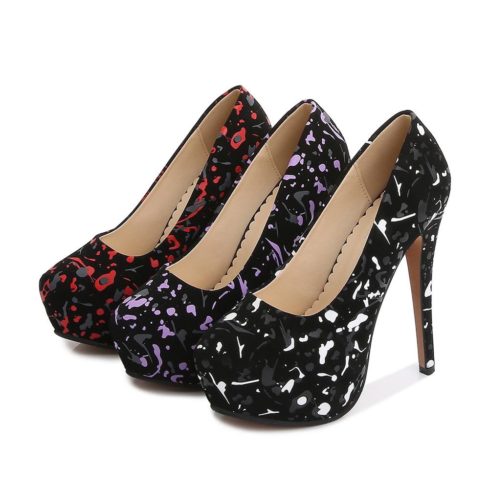 New Fashion 14cm High Heels For Women's With Flowers Casual Platform Stiletto Ladies Sexy Banquet Office Pumps Shoes