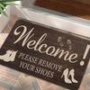Shoe Footprint Pattern Welcome Slogan Floor Mat Entrance Floor Mat Decorative Floor Mat  Welcome Mat Kitchen Mat  Door Mat