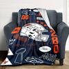 Denver Broncos Print Flannel Blanket High Quality Warm Comfortable Cover for All Seasons Perfect for Gifts Home Decor