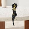 Girl Sculpture Decor Afro Girl Modern Art Figurine Resin Statue Artwork For Bedroom Living Room Study Bookshelf Dorm Apartment