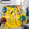 1PC M&M's Patterned Flannel Blanket Suitable For All Seasons for Home Decor Warmth and Comfort Gifts Holiday Present