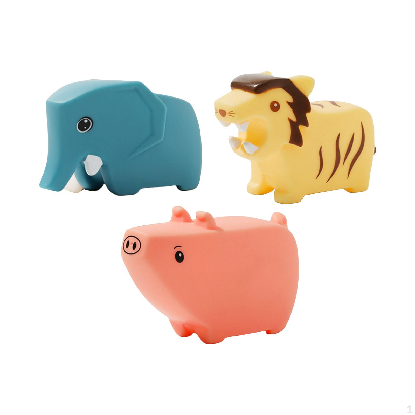 

3 Pieces Little Animal Squirts Fun Bath Toys Beach Pool Floating for Boys Terrestrial Animals Terrestrial Animals