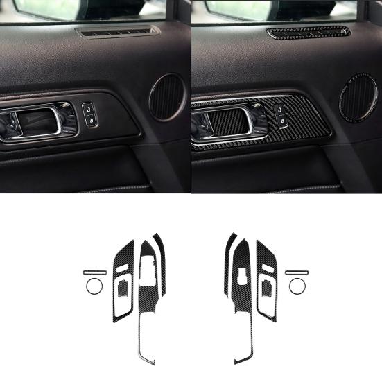 

12Pcs/Set Carbon Fiber Door Panel Trim Cover Car Decor for Ford