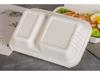 Biodegradable Eco-friendly Disposable Paper Lunch Box with Double Compartment, 9x6 Inch