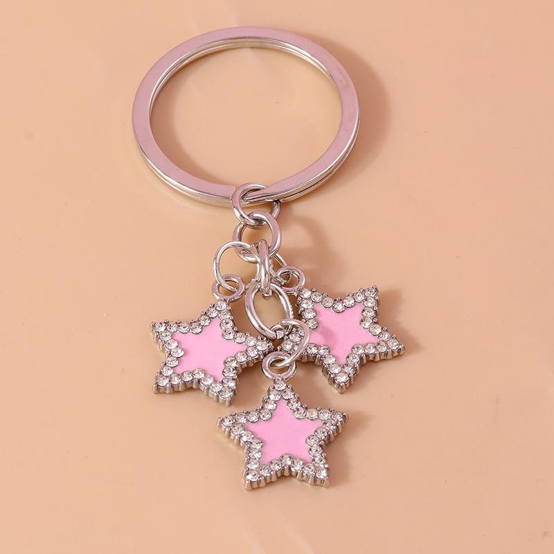 Porte-clés étoile en émail mignon pour femme/fille, pendentif pour clés de voiture/sac à main, bijou fait main à offrir