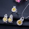 Jewelry Necklace Set, Simple Zircon Three-Piece Set.