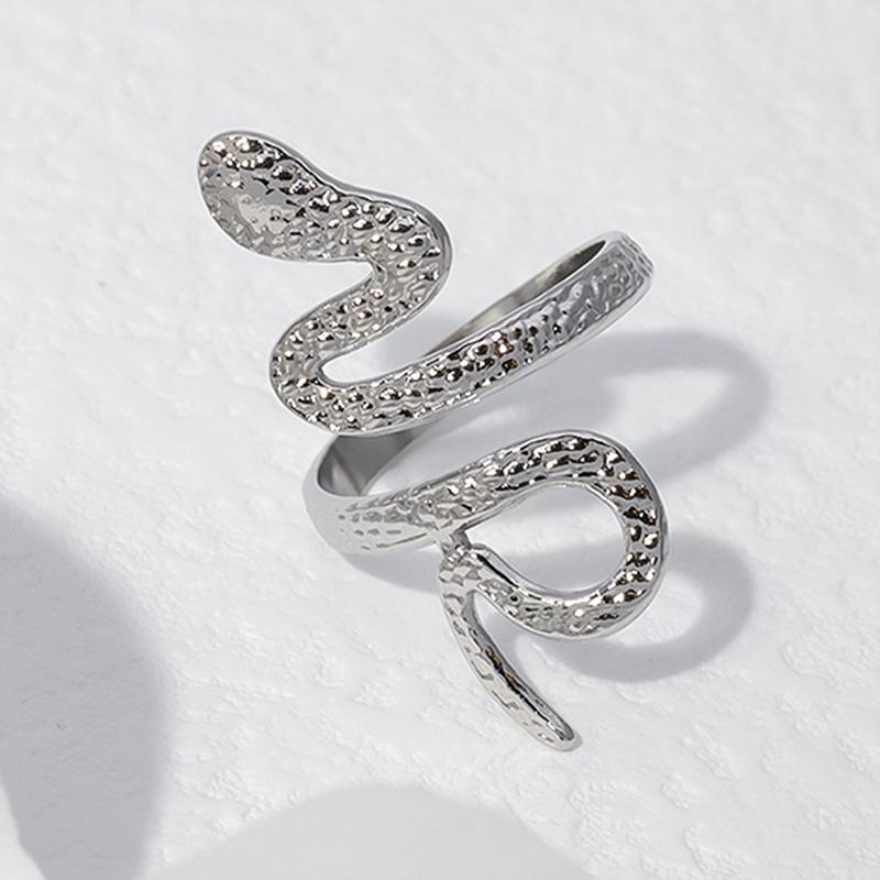Simple Snake Finger Ring Punk Snake Ring For Women Men Personality Stainless Steel Ring Jewelry Accessories Gifts