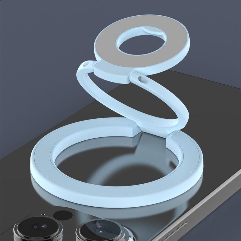 Magnetic Double Ring Phone Stand: Foldable & Multifunctional Desk Holder