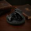 3d Printed Ornament Vintage Style Dragon Jewelry Tray Coiled Figurine Key Bowl Fantasy Organizer Dish Desktop For Earrings Necklaces Creative Decor