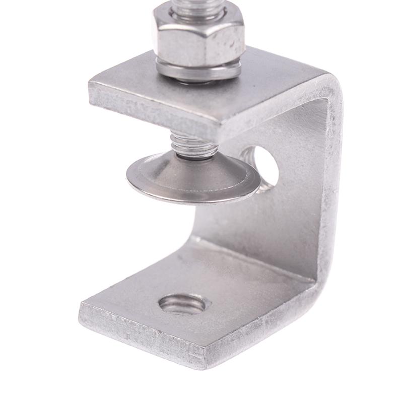 2/4 Bucăți Cleme Tip C din Oțel Inoxidabil Maxilar Rezistent la Coroziune Anti-Rugină Șurub de Poziționare Reglabil Pentru Suporturi Fixe de Birou