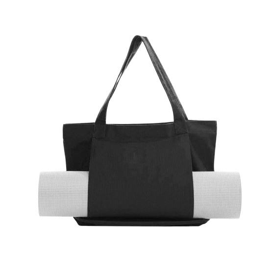 

Сумка для коврика для йоги и пилатеса, многофункциональная, вместительная, холщовая сумка, портативное оборудование для тренировок на открытом воздухе, сумка для переноски на плече чёрный