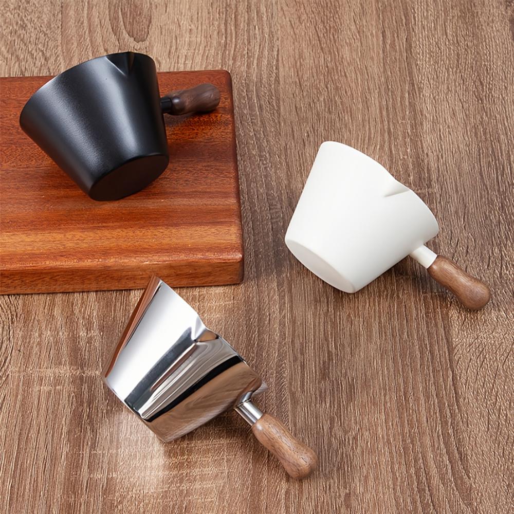 200ML 304‑Stainless Steel Measuring Cup With Scale, Espresso & Milk Frothing Pitcher, Food‑Safe Thickened Coffee Jug With Handle, Kitchen Gadget