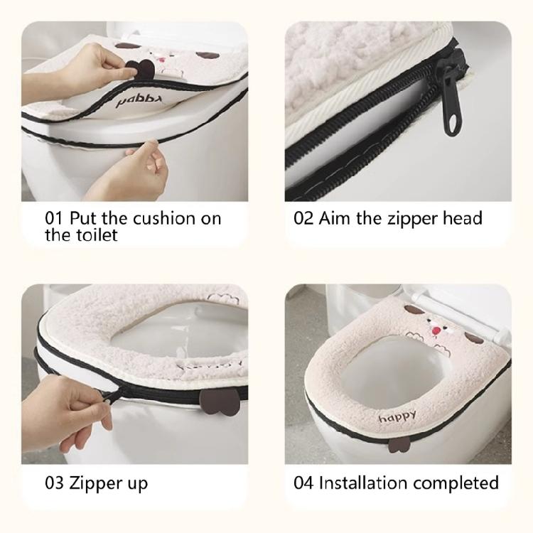 Winter Toilet Cover with Zipper and Handle Keep Warm andCozy for All-Season