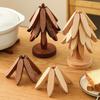 Non-slip Wooden Trivets Foldable Insulation Pads Multifunctional Christmas Tree Coaster  Kitchen