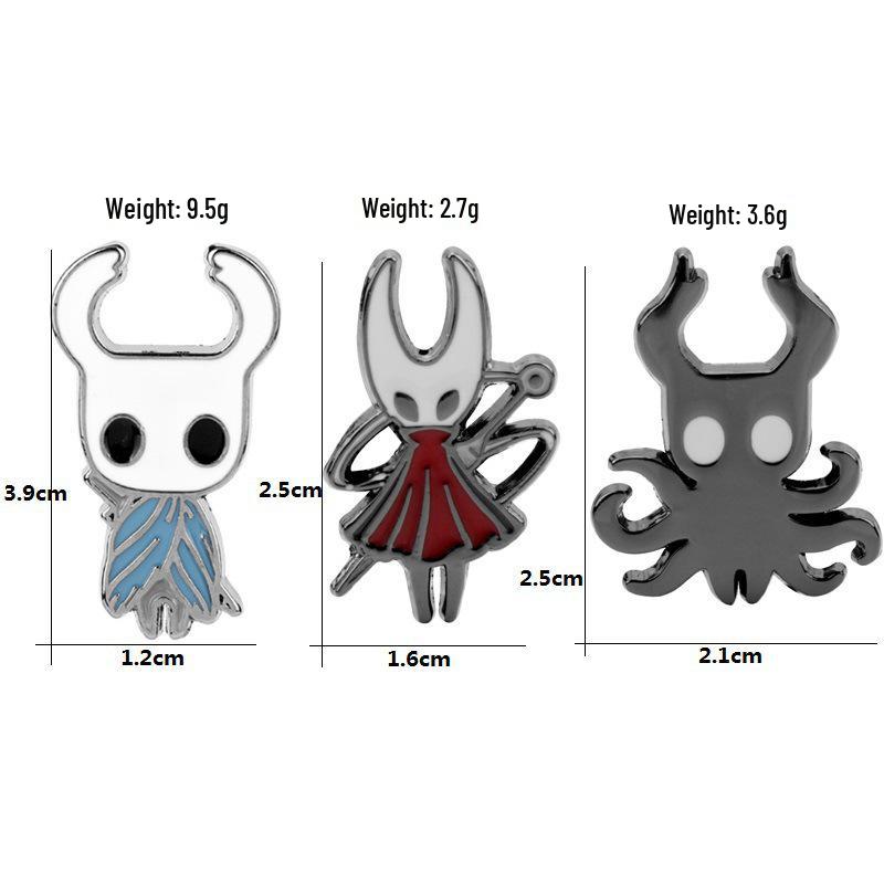 Hollow Knight Hlavní postava Hřebík Přívěsek na klíče Náhrdelník & Kovová brož Sada