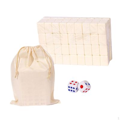Travel Mahjong Set Chinese Toy with 144 Tiles Indoor Entertainment Accessories Dice