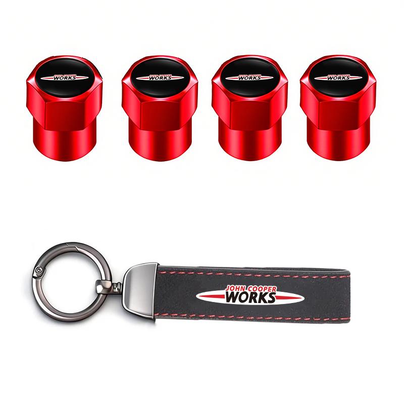 Car Tire Wheel Valve Caps Cover/Car Key Chain Ring Keychain For Mini Cooper JCW Works Cabrio F54 F55 F56 F57 F60 R50 R52 R53 R55 TC1