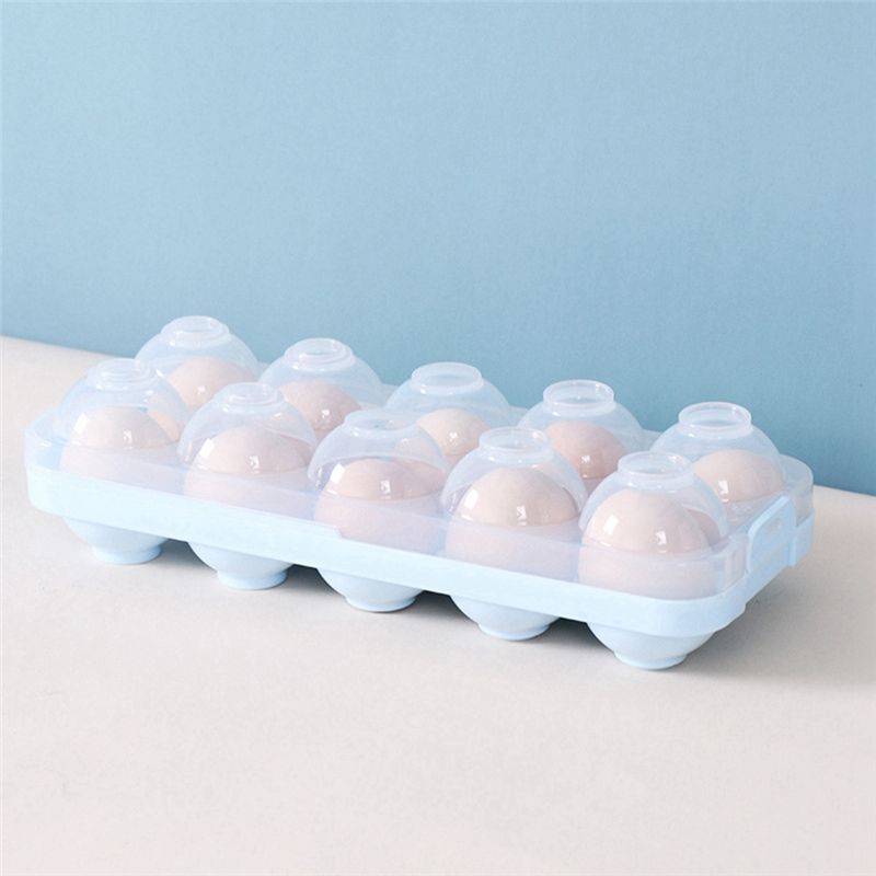 A84X-2Piece Egg Storage Box Refrigerator Crisper Egg Protection Box Portable Egg Carriage Container For Camping Picnic