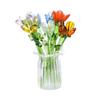 Buchet elegant de flori din sticlă Decorațiuni pentru masă Perfect pentru casă, birou și cadouri Cu 7 flori realiste
