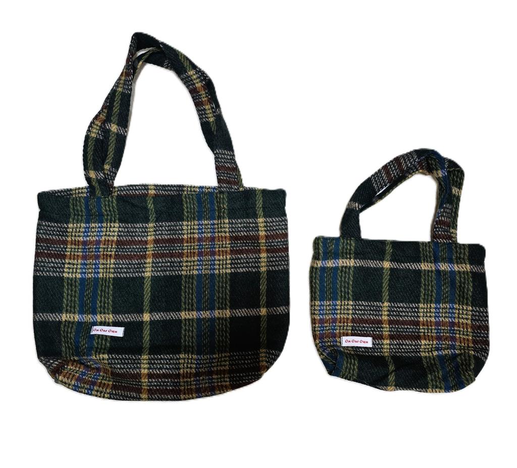 culmvale Checkered Tote Bag with Gusset and Interior Pocket, Stylish Canvas Design for Women, Girls, Adults, and Kids, Perfect for Commuting to