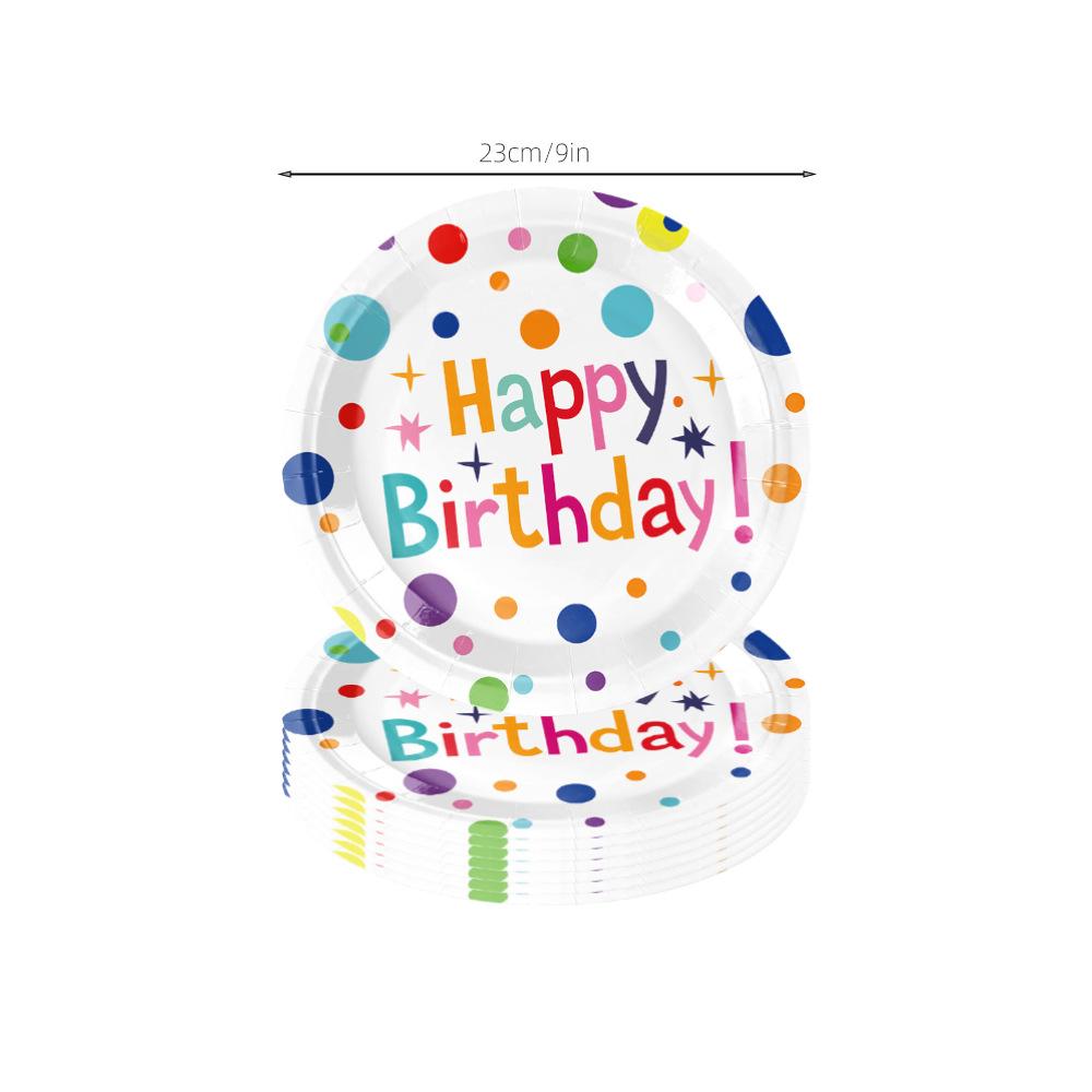 Colored Polka Dots, Birthday Party Decorations, Disposable Colored Balloons, Paper Cups, Paper Plates, Holiday Decorations