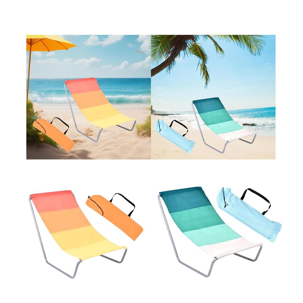 Folding Beach Chair Camping Chair Lightweight Non Slip Lounge Chair with Storage Bag for Garden Deck Sunbathing