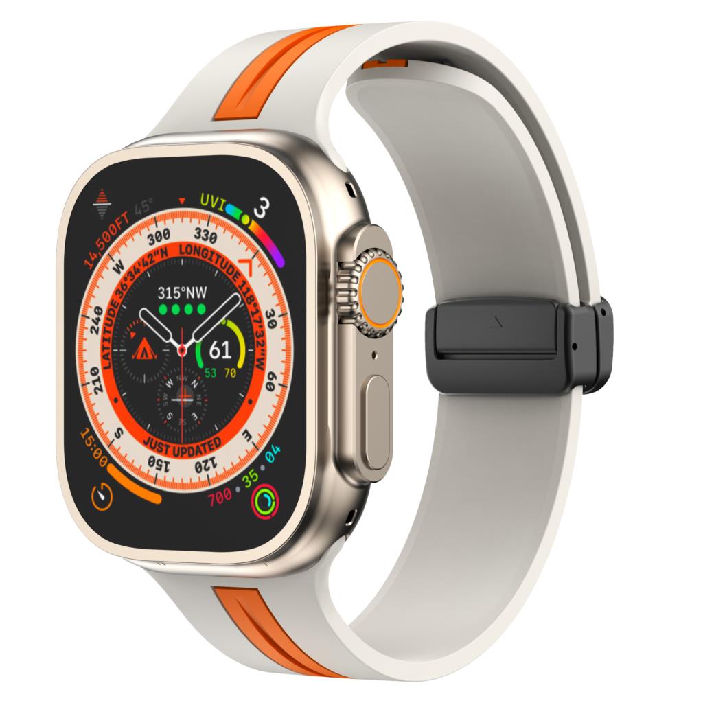 

Магнитная застежка Ремешок Для Apple Watch Ultra 2 ремешок 49мм 44мм 40мм 45мм 41мм 38мм Силиконовый Браслет iWatch серия 7 3 6 5 se 8 9 42mm 44mm 45mm 49mm