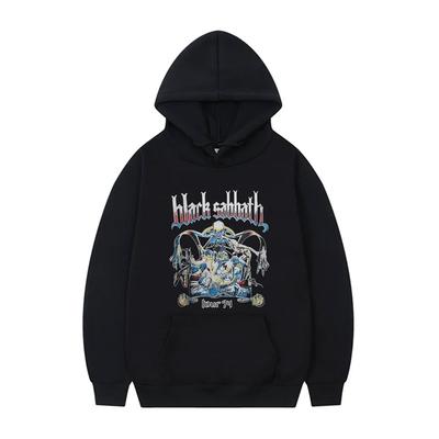 Zespół Heavy Metalowy Black Sabbath Trasa 1974 Bluza z Kapturem Grafika Szkieletu Ozzy Osbourne Męska Damska Bluzy Vintage
