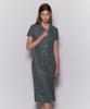 Weseullihyuseuteon Open Collar Cable Knit Long Dress Dark Blue
