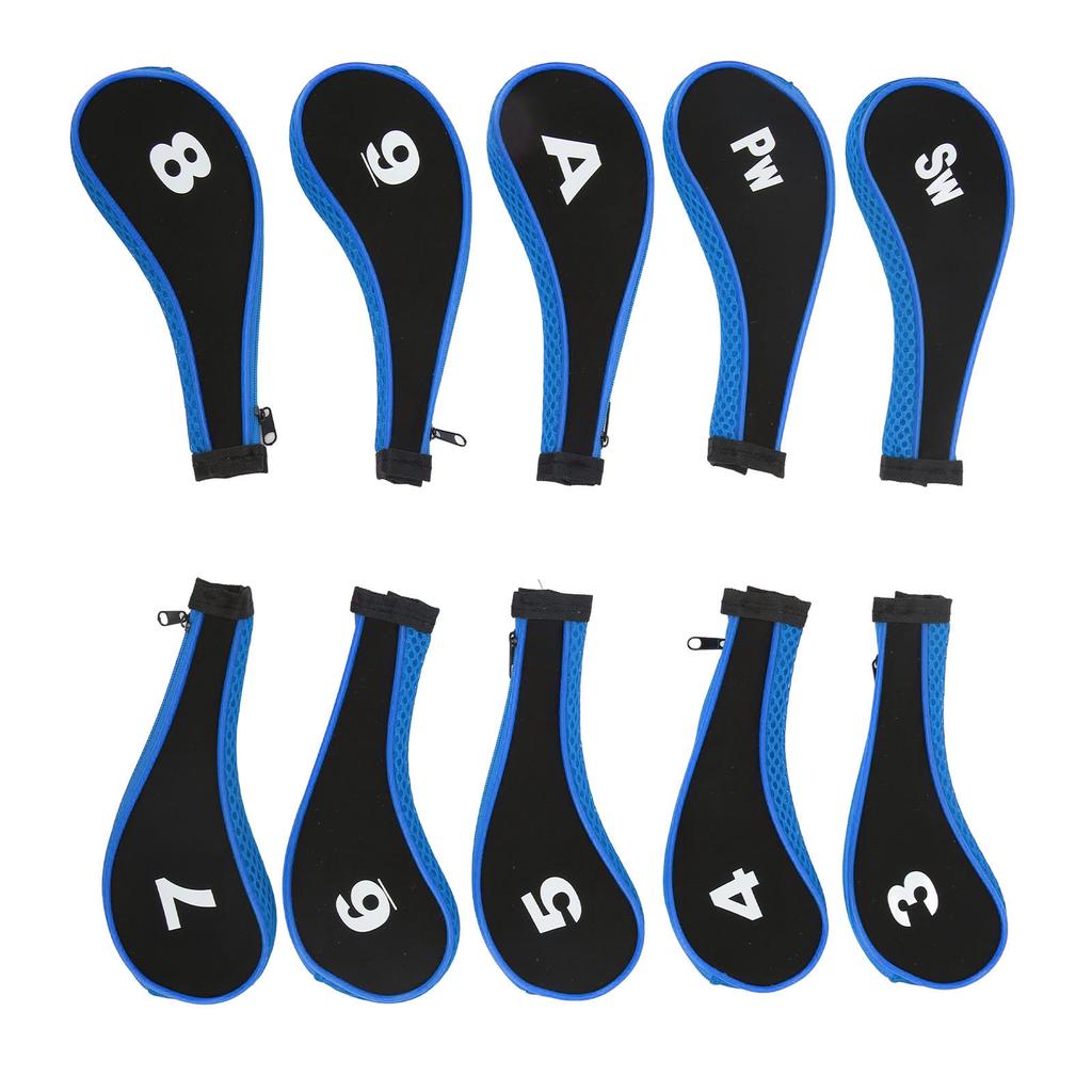 10Pcs Golf Club Head Cover Neoprene Golf Head Cover for Woods Irons Golfer Lovers