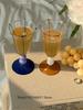 Creative Vintage Striped Glass Korean-style Ins Goblet Glass Household Transparent Champagne Wine Glass Cup