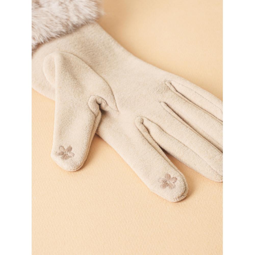 DaiSo WriSt Fur Women S gloveS  Beige 