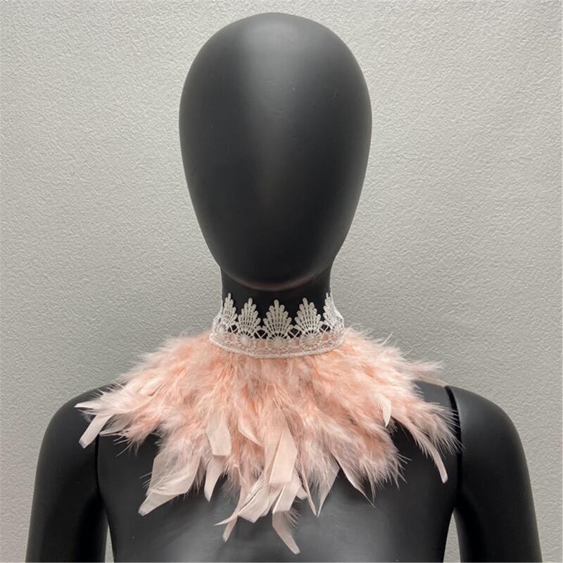 Colorful Real Feather Shawl Great for Halloween Cosplay Evening Party for Ladies Photography Capelet Adjustable Size
