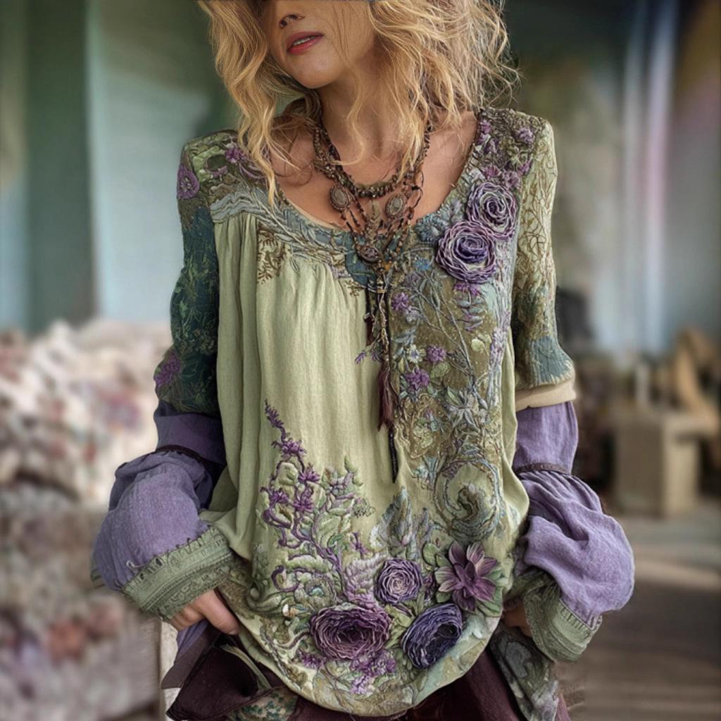 3D Floral Women's Round Neck T-Shirt - Hong Kong Style Fashion Top