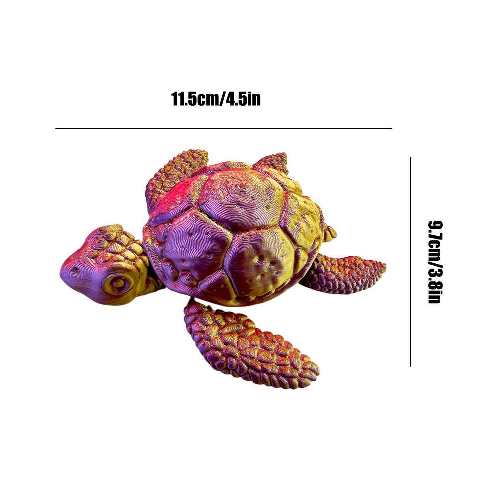 Turtle Fidget Toy 3d Printed Fidget Sea Turtle Statue For Table Animals Model With Movable Joints Desktop Ornament For Men Women