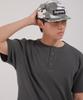 Dibellobeu Basic Henley Neck Waffle Short Sleeve T-Shirt_Charcoal