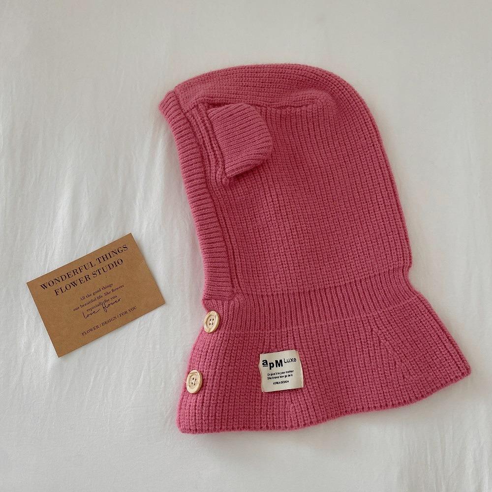 Boys Girls Bear Ear Knit Hats Soft Warm One Piece Scarf Cap Lovely Baby Hooded Hat  Toddler